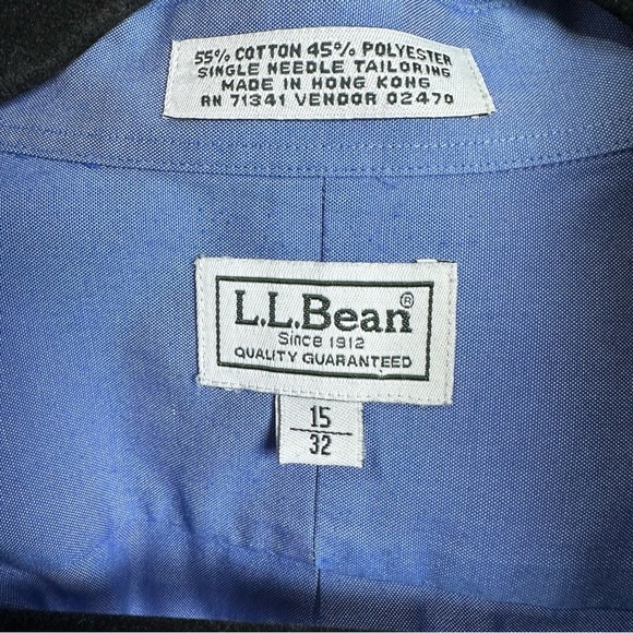 L.L Bean Men’s Blue 15/32 Long Sleeve Button Down Shirt - Picture 7 of 7